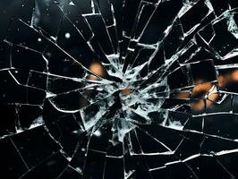 Broken glass texture background. Fragility and violence concept. photo