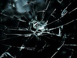 Broken glass texture background. Fragility and violence concept. photo