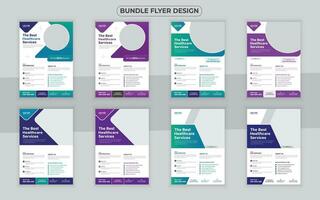 Medical bundle Flyer Design Template and Hospital Flyer set, corporate branding, Medical Brochure vector