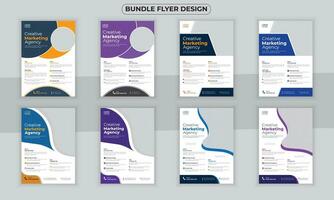 Business bundle Flyer Design Template and creative flyer set, corporate branding, business brochure flyer design a4 size vector