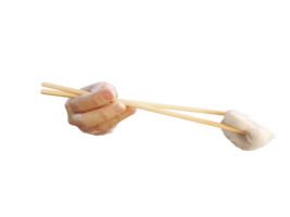 hand hold chopsticks with pork ball PNG transparent