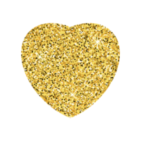 Heart of gold glitter isolated with transparent background png