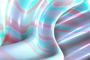 Abstract 3d render, iridescent background design, colorful illustration. 3D Illustration photo