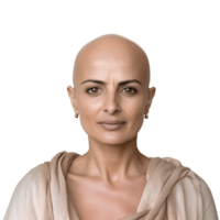 ai generative Beautiful bald woman isolated on transparent background png