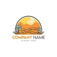 Sunset nature travel vector logo design