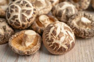 Dried shiitake mushroom isolated on white background with clipping path, healthy food. photo