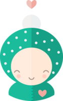 Cute baby with a heart, flat style avatar png