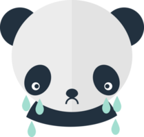 color avatar panda cabeza llorando y triste png