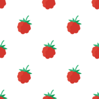 Seamless pattern with fresh raspberries in flat style png