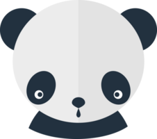 Color avatar panda head surprised and confused png