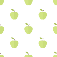 Seamless pattern with fresh apples and green leaf in flat style png