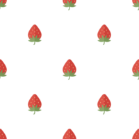 Seamless pattern with fresh strawberries in flat style png