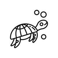 mar Tortuga icono en vector. ilustración vector