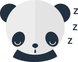 Färg avatar panda huvud sovande png