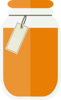 transparent Krug mit Honig oder Orange Saft, Marmelade, ebenfalls mit leer Etikette png