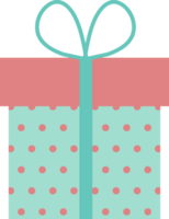 Blue-pink gift box with ribbon and bow png