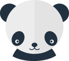 color avatar alegre panda cabeza sonriente png