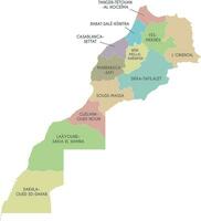 Vector map of Morocco with regions and administrative divisions. Editable and clearly labeled layers.