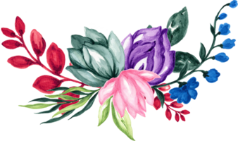 Tulips Flower Watercolor illustration wreath bouquet for card, product design, festive greetings png