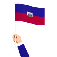 hand- Holding Haïti nationaal vlag geïsoleerd transparant gemakkelijk illustratie png