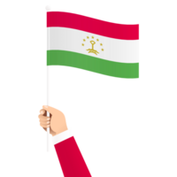 Hand Holding Tajikistan National Flag Isolated Transparent Simple Illustration png