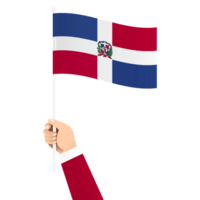 Hand Holding Dominican Republic National Flag Isolated Transparent Simple Illustration png