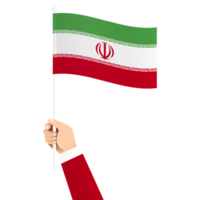 Hand Holding Iran National Flag Isolated Transparent Simple Illustration png