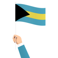 hand- Holding Bahamas nationaal vlag geïsoleerd transparant gemakkelijk illustratie png