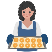 mujer hornear galletas png