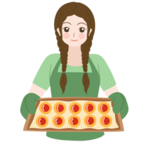 donna infornare biscotti png