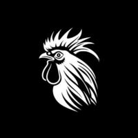 Rooster, Black and White Vector illustration