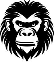 Monkey, Black and White Vector illustration