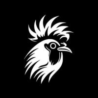 gallo - negro y blanco aislado icono - vector ilustración