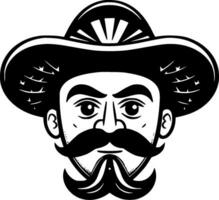 Mexican, Black and White Vector illustration