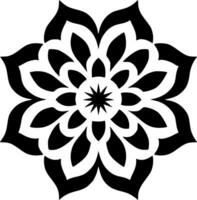 Mandala, Black and White Vector illustration