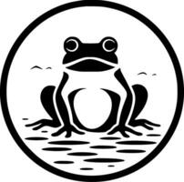 Frog, Black and White Vector illustration