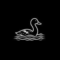 Duck, Black and White Vector illustration