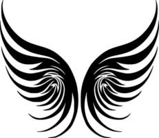ángel alas, negro y blanco vector ilustración