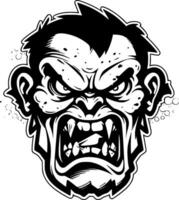 Zombie, Black and White Vector illustration