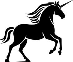 unicornio - negro y blanco aislado icono - vector ilustración