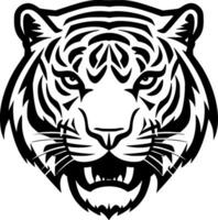 Tigre - negro y blanco aislado icono - vector ilustración