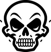 cráneo - negro y blanco aislado icono - vector ilustración