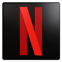 3D Netflix logo. Netflix icon isolated on transparent background. An entertainment media application that collects the number one movies and series with the most users. png