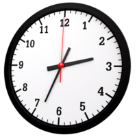 Circle clock with hour and minute hands on the background. Concept of management time png