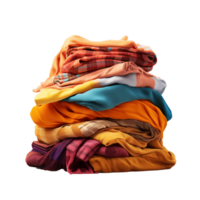 Stack of colorful folded shirts Ai Generative png