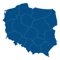 Poland map. Map of Poland in administrative regions png