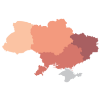 Oekraïne kaart. kaart van Oekraïne in hoofd Regio's png