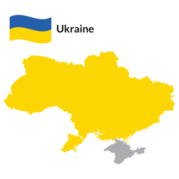 Map of Ukraine with Ukraine national flag png