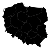 Poland map. Map of Poland in administrative regions png