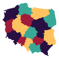 Poland map. Map of Poland in administrative regions png